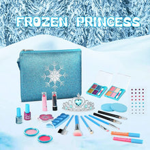 Load image into Gallery viewer, Kids Makeup Kit for Girl, 24 Pcs Washable Makeup Kit Real Cosmetic Toy with Bag, Safe &amp; Non-Toxic Frozen Makeup Set for Princess, Toddler Makeup Set Kids Toys for 3-12 Years Old Girls Gift
