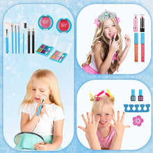 Load image into Gallery viewer, Kids Makeup Kit for Girl, 24 Pcs Washable Makeup Kit Real Cosmetic Toy with Bag, Safe &amp; Non-Toxic Frozen Makeup Set for Princess, Toddler Makeup Set Kids Toys for 3-12 Years Old Girls Gift
