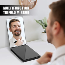 Load image into Gallery viewer, OLIBUY 3 Way Mirror for Hair Cutting, Tri-fold Mirror for Shaver and Makeup , Height Adjustable with Two Hold Nails Self Haircut Mirror can as a Gift for Men or Women
