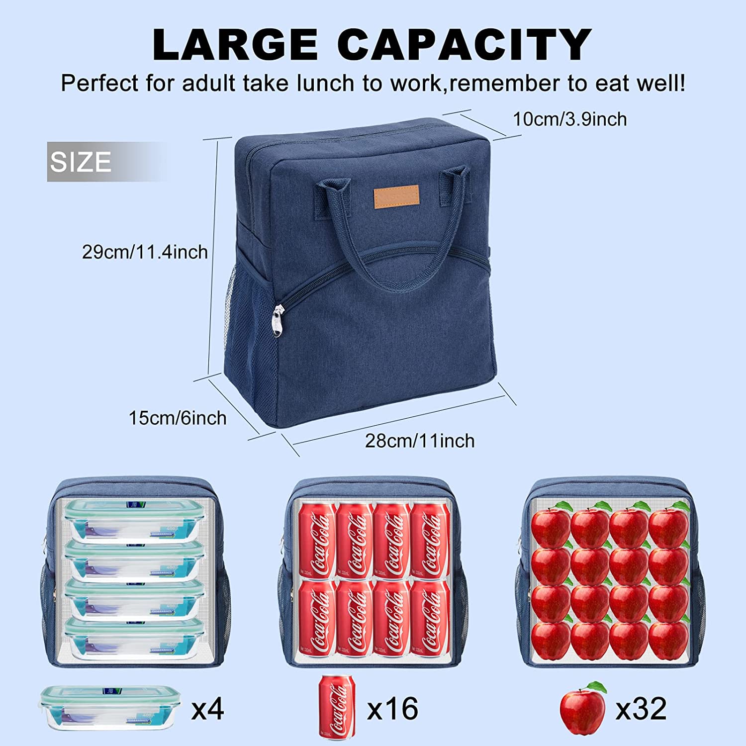 Insulated Lunch Large Bag Adult Lunch Box For Work Office School Men Women  Kids