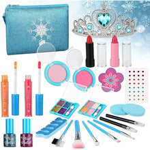 Load image into Gallery viewer, Kids Makeup Kit for Girl, 24 Pcs Washable Makeup Kit Real Cosmetic Toy with Bag, Safe &amp; Non-Toxic Frozen Makeup Set for Princess, Toddler Makeup Set Kids Toys for 3-12 Years Old Girls Gift
